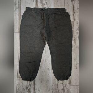 Lucky Brand Army Green Linen Cropped Jogger Pants 3X  NWOT